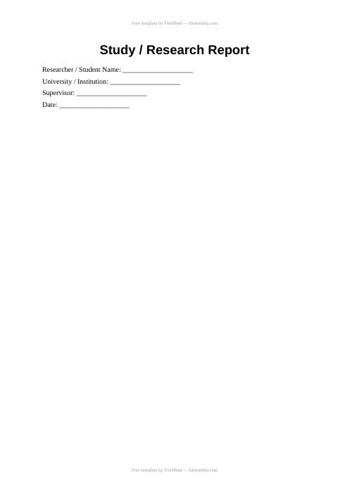 Work or study report template